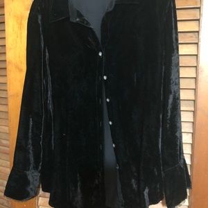 J Jill extra large black velvet blouse